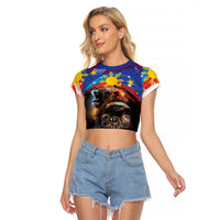 Philippines Lion and Eagle 1898 Raglan Cropped T Shirt Pilipinas Maligayang Araw ng Kalayaan - Wonder Print Shop