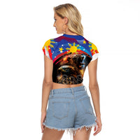 Philippines Lion and Eagle 1898 Raglan Cropped T Shirt Pilipinas Maligayang Araw ng Kalayaan - Wonder Print Shop