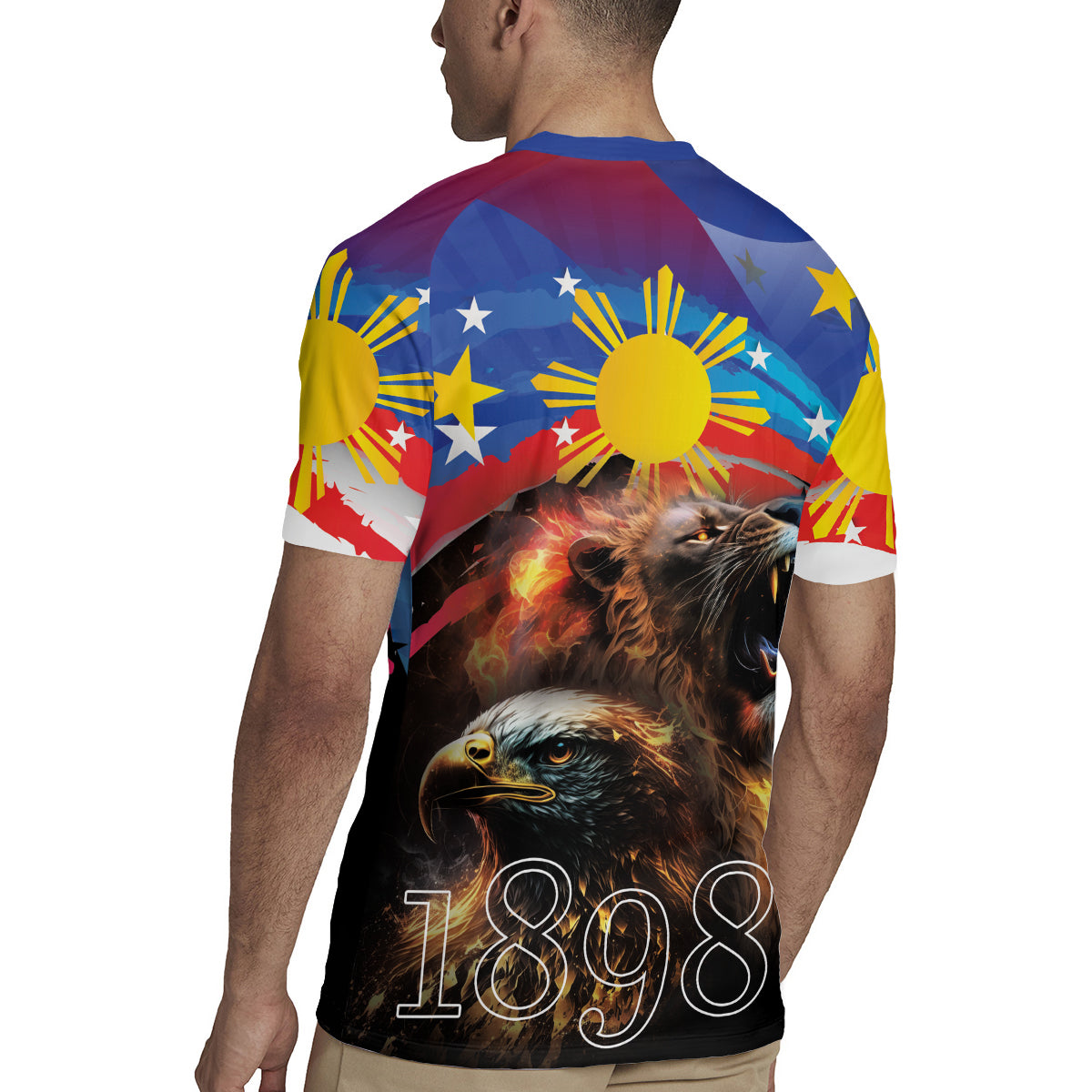 Philippines Lion and Eagle 1898 Rugby Jersey Pilipinas Maligayang Araw ng Kalayaan - Wonder Print Shop