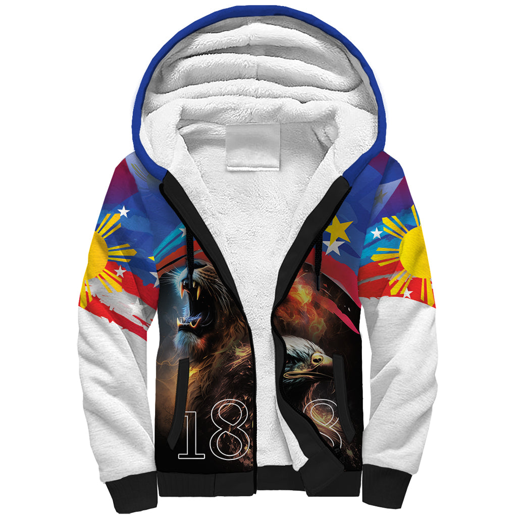 Philippines Lion and Eagle 1898 Sherpa Hoodie Pilipinas Maligayang Araw ng Kalayaan - Wonder Print Shop