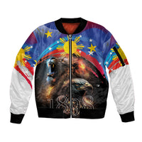 Philippines Lion and Eagle 1898 Sleeve Zip Bomber Jacket Pilipinas Maligayang Araw ng Kalayaan - Wonder Print Shop