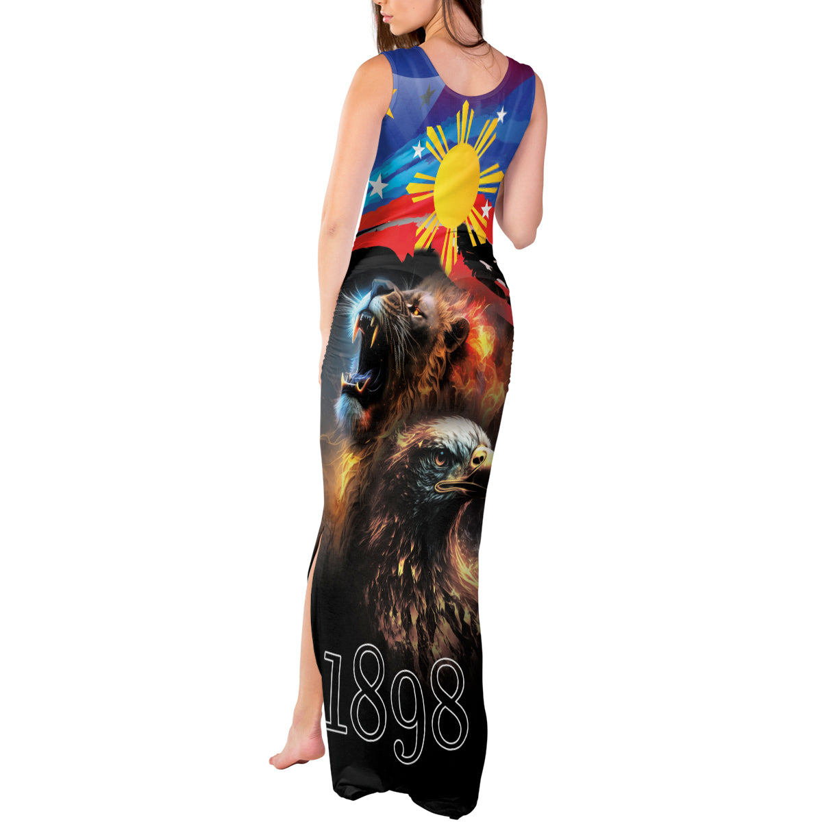 Philippines Lion and Eagle 1898 Tank Maxi Dress Pilipinas Maligayang Araw ng Kalayaan - Wonder Print Shop