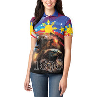 Philippines Lion and Eagle 1898 Women Polo Shirt Pilipinas Maligayang Araw ng Kalayaan - Wonder Print Shop