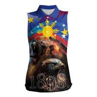 Philippines Lion and Eagle 1898 Women Sleeveless Polo Shirt Pilipinas Maligayang Araw ng Kalayaan - Wonder Print Shop