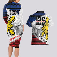 Philippines 126th Independence Day Couples Matching Long Sleeve Bodycon Dress and Hawaiian Shirt Pilipinas Hunyo 12 Maligayang Araw ng Kalayaan LT9 - Wonder Print Shop