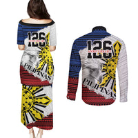 Philippines 126th Independence Day Couples Matching Puletasi and Long Sleeve Button Shirt Pilipinas Hunyo 12 Maligayang Araw ng Kalayaan LT9 - Wonder Print Shop