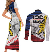 Philippines 126th Independence Day Couples Matching Short Sleeve Bodycon Dress and Long Sleeve Button Shirt Pilipinas Hunyo 12 Maligayang Araw ng Kalayaan LT9 - Wonder Print Shop