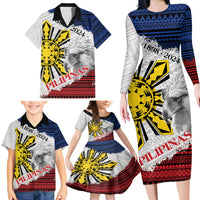 Philippines 126th Independence Day Family Matching Long Sleeve Bodycon Dress and Hawaiian Shirt Pilipinas Hunyo 12 Maligayang Araw ng Kalayaan LT9 - Wonder Print Shop
