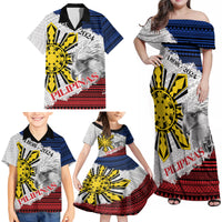 Philippines 126th Independence Day Family Matching Off Shoulder Maxi Dress and Hawaiian Shirt Pilipinas Hunyo 12 Maligayang Araw ng Kalayaan LT9 - Wonder Print Shop