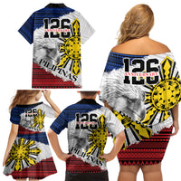 Philippines 126th Independence Day Family Matching Off Shoulder Short Dress and Hawaiian Shirt Pilipinas Hunyo 12 Maligayang Araw ng Kalayaan LT9 - Wonder Print Shop
