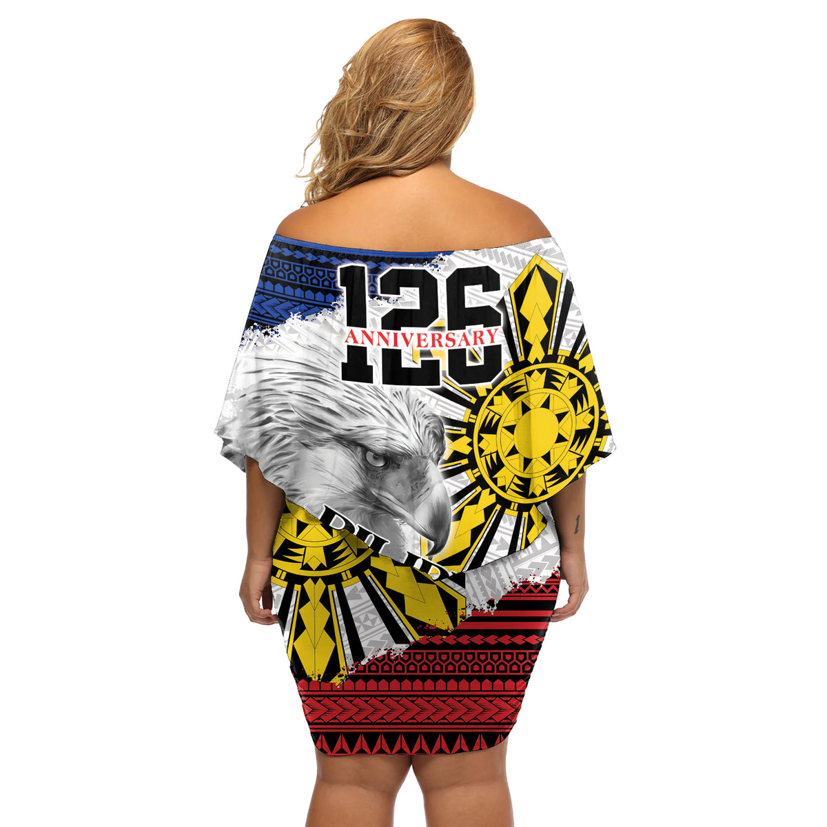 Philippines 126th Independence Day Off Shoulder Short Dress Pilipinas Hunyo 12 Maligayang Araw ng Kalayaan - Wonder Print Shop