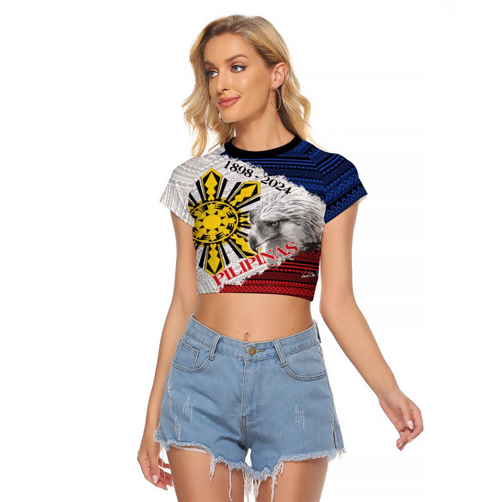 Philippines 126th Independence Day Raglan Cropped T Shirt Pilipinas Hunyo 12 Maligayang Araw ng Kalayaan - Wonder Print Shop