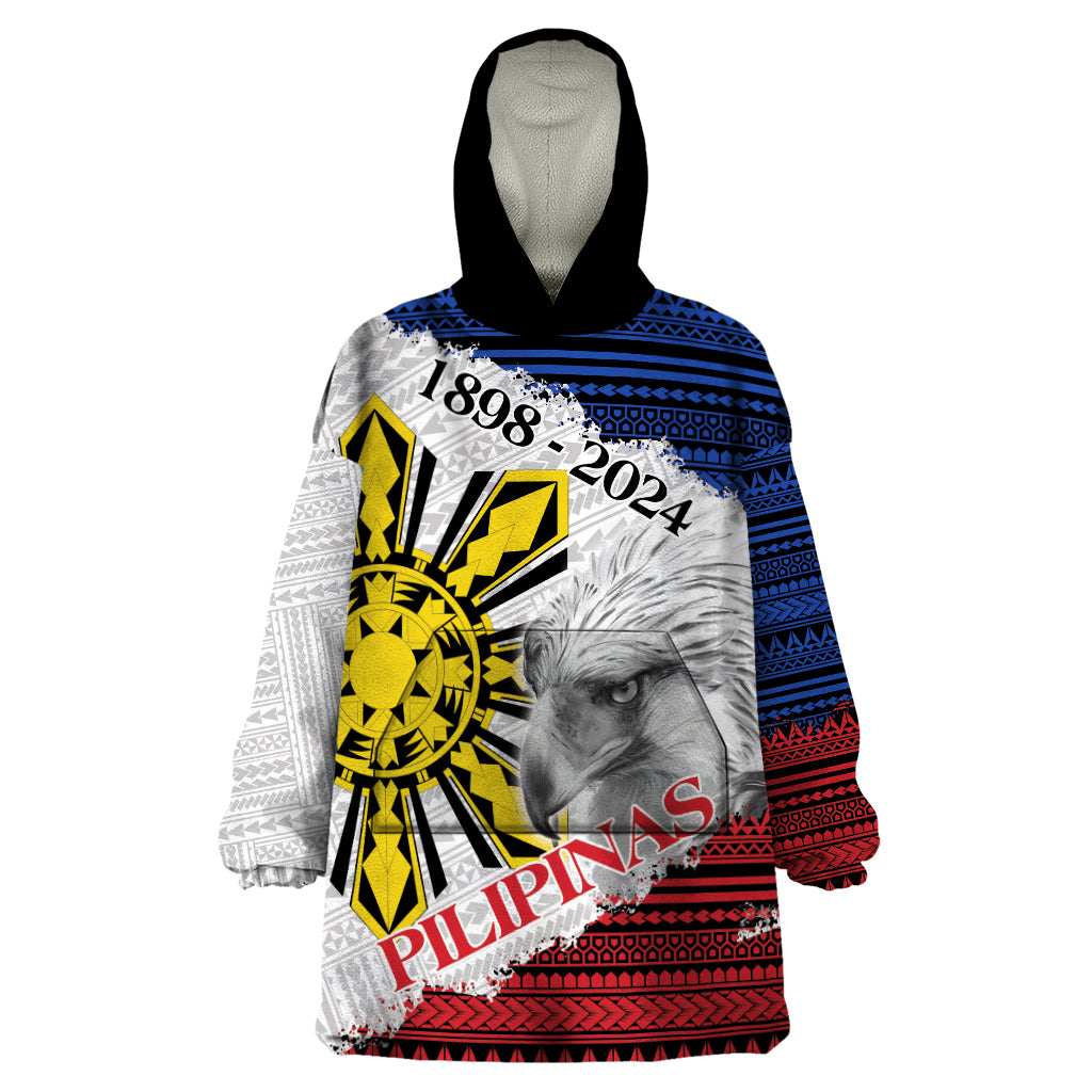 Philippines 126th Independence Day Wearable Blanket Hoodie Pilipinas Hunyo 12 Maligayang Araw ng Kalayaan - Wonder Print Shop