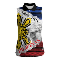 Philippines 126th Independence Day Women Sleeveless Polo Shirt Pilipinas Hunyo 12 Maligayang Araw ng Kalayaan - Wonder Print Shop