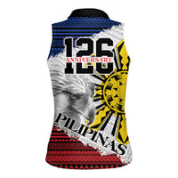 Philippines 126th Independence Day Women Sleeveless Polo Shirt Pilipinas Hunyo 12 Maligayang Araw ng Kalayaan - Wonder Print Shop