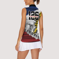 Philippines 126th Independence Day Women Sleeveless Polo Shirt Pilipinas Hunyo 12 Maligayang Araw ng Kalayaan - Wonder Print Shop