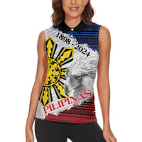 Philippines 126th Independence Day Women Sleeveless Polo Shirt Pilipinas Hunyo 12 Maligayang Araw ng Kalayaan - Wonder Print Shop