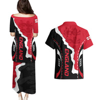 England Couples Matching Puletasi Dress and Hawaiian Shirt The Three Lions Football Go Champions Red LT9 - Wonder Print Shop