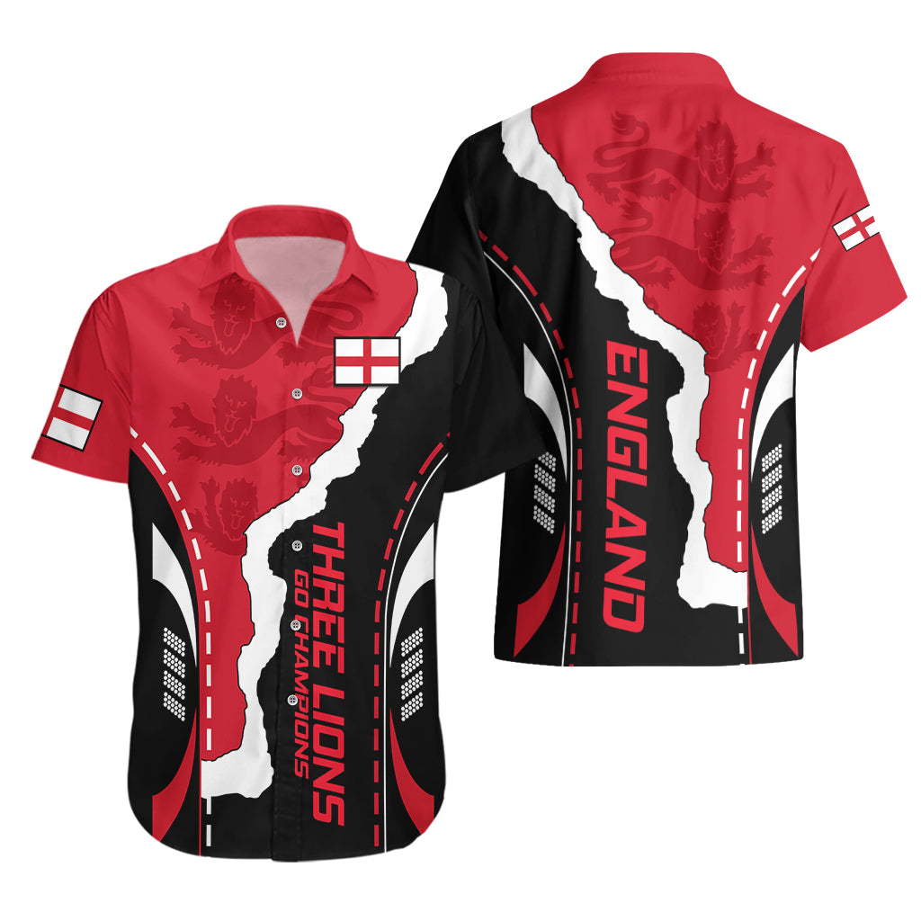 England Hawaiian Shirt The Three Lions Football Go Champions Red - Wonder Print Shop