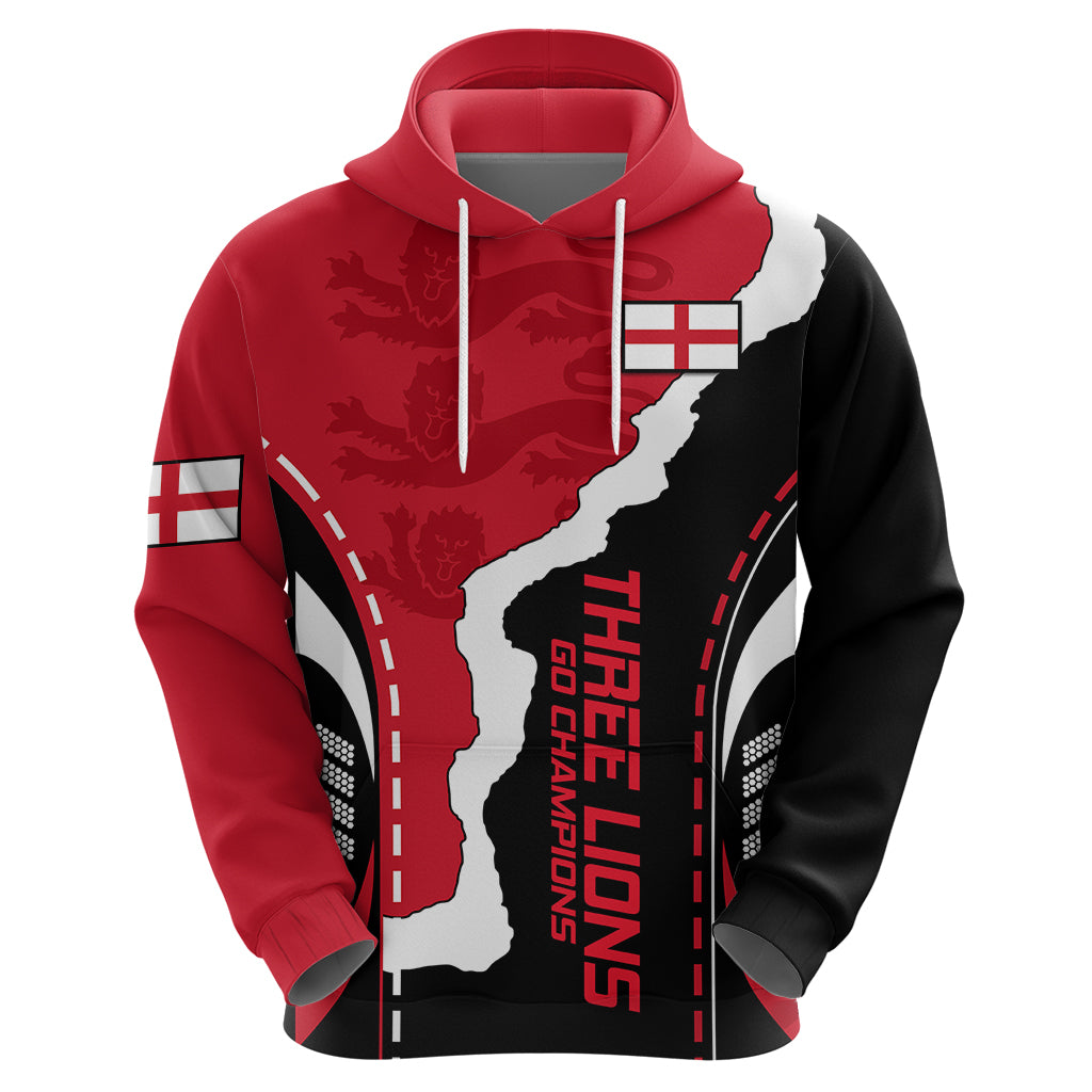 England Hoodie The Three Lions Football Go Champions Red - Wonder Print Shop