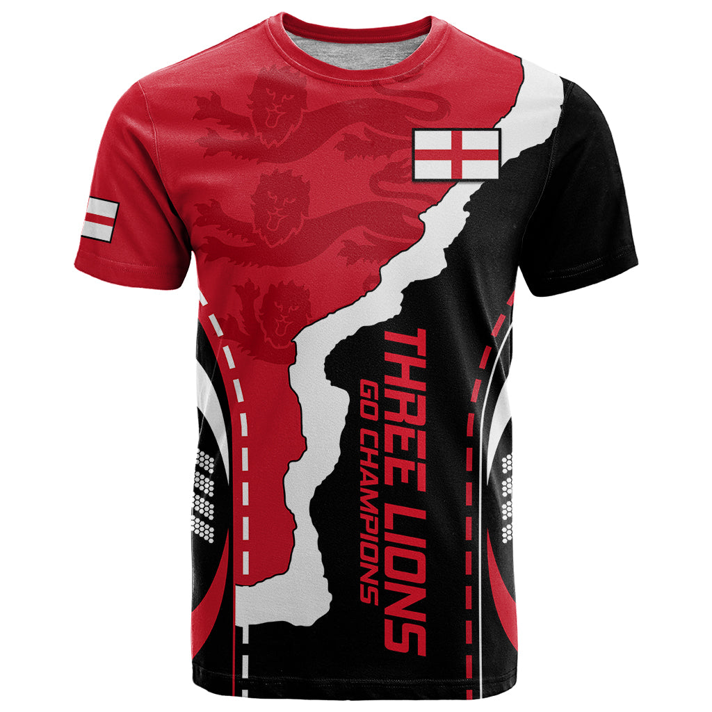 England T Shirt The Three Lions Football Go Champions Red - Wonder Print Shop
