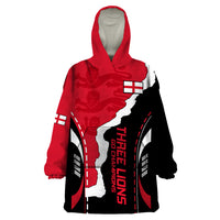 England Wearable Blanket Hoodie The Three Lions Football Go Champions Red - Wonder Print Shop