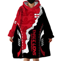 England Wearable Blanket Hoodie The Three Lions Football Go Champions Red - Wonder Print Shop