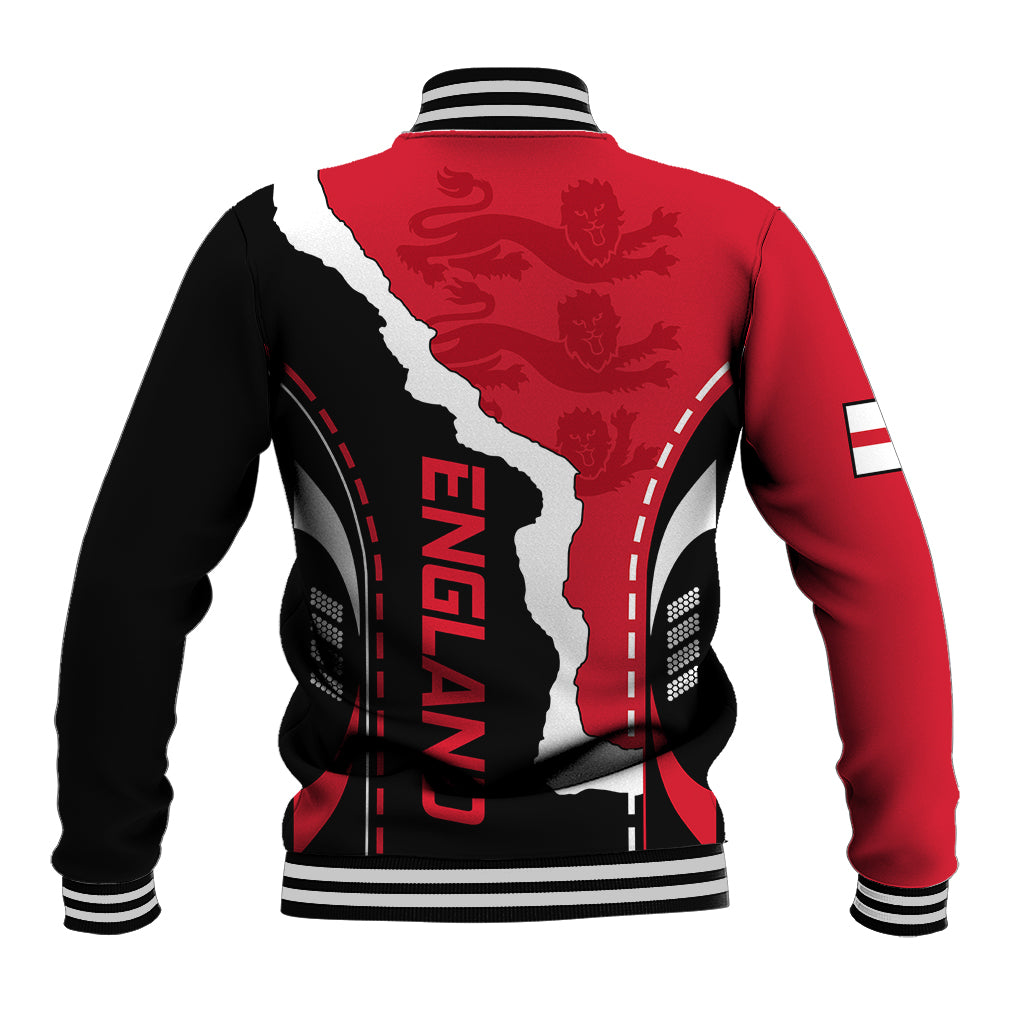Custom England Baseball Jacket The Three Lions Football Go Champions Red LT9 - Wonder Print Shop