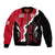 Custom England Sleeve Zip Bomber Jacket The Three Lions Football Go Champions Red - Wonder Print Shop