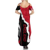 Custom England Summer Maxi Dress The Three Lions Football Go Champions Red - Wonder Print Shop