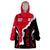 Custom England Wearable Blanket Hoodie The Three Lions Football Go Champions Red - Wonder Print Shop