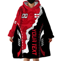 Custom England Wearable Blanket Hoodie The Three Lions Football Go Champions Red - Wonder Print Shop