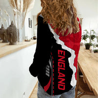 Custom England Women Casual Shirt The Three Lions Football Go Champions Red - Wonder Print Shop