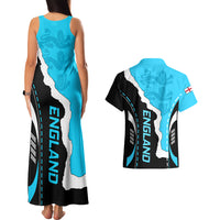 England Couples Matching Tank Maxi Dress And Hawaiian Shirt The Three Lions Football Go Champions Blue LT9 - Wonder Print Shop