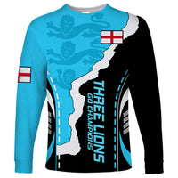 England Long Sleeve Shirt The Three Lions Football Go Champions Blue - Wonder Print Shop