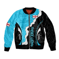England Sleeve Zip Bomber Jacket The Three Lions Football Go Champions Blue - Wonder Print Shop