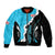 England Sleeve Zip Bomber Jacket The Three Lions Football Go Champions Blue - Wonder Print Shop