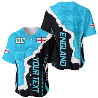 Custom England Baseball Jersey The Three Lions Football Go Champions Blue LT9 - Wonder Print Shop