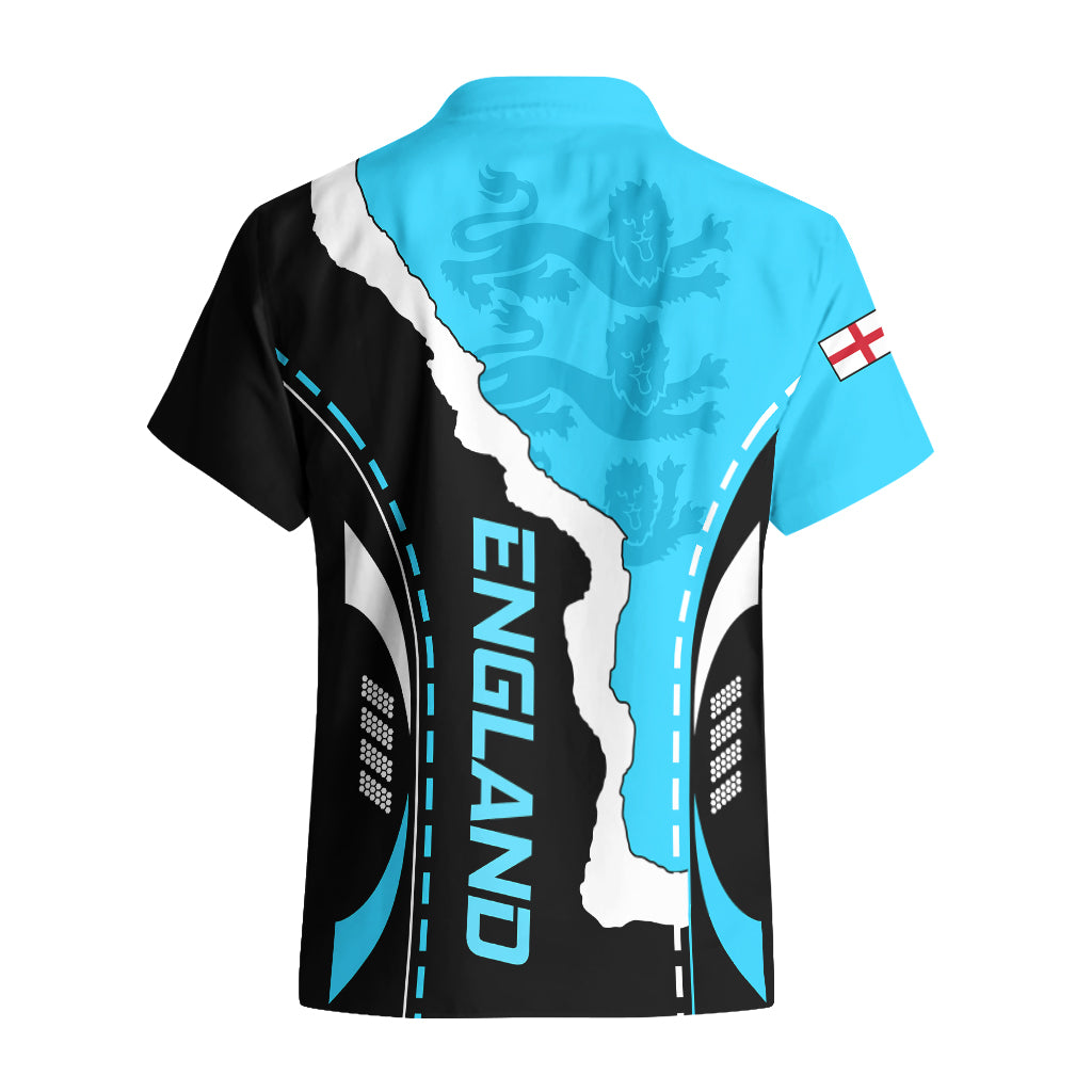 Custom England Hawaiian Shirt The Three Lions Football Go Champions Blue - Wonder Print Shop