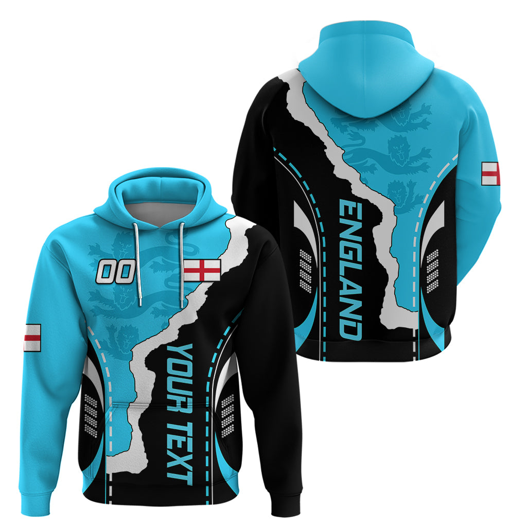 Custom England Hoodie The Three Lions Football Go Champions Blue - Wonder Print Shop