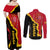 Spain Couples Matching Off Shoulder Maxi Dress and Long Sleeve Button Shirts La Rojita Football Go Champions LT9 - Wonder Print Shop