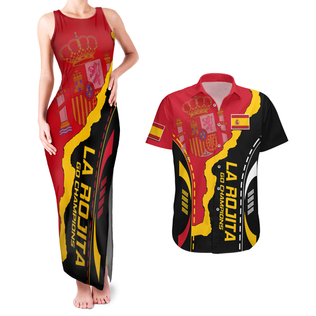 Spain Couples Matching Tank Maxi Dress And Hawaiian Shirt La Rojita Football Go Champions LT9 - Wonder Print Shop
