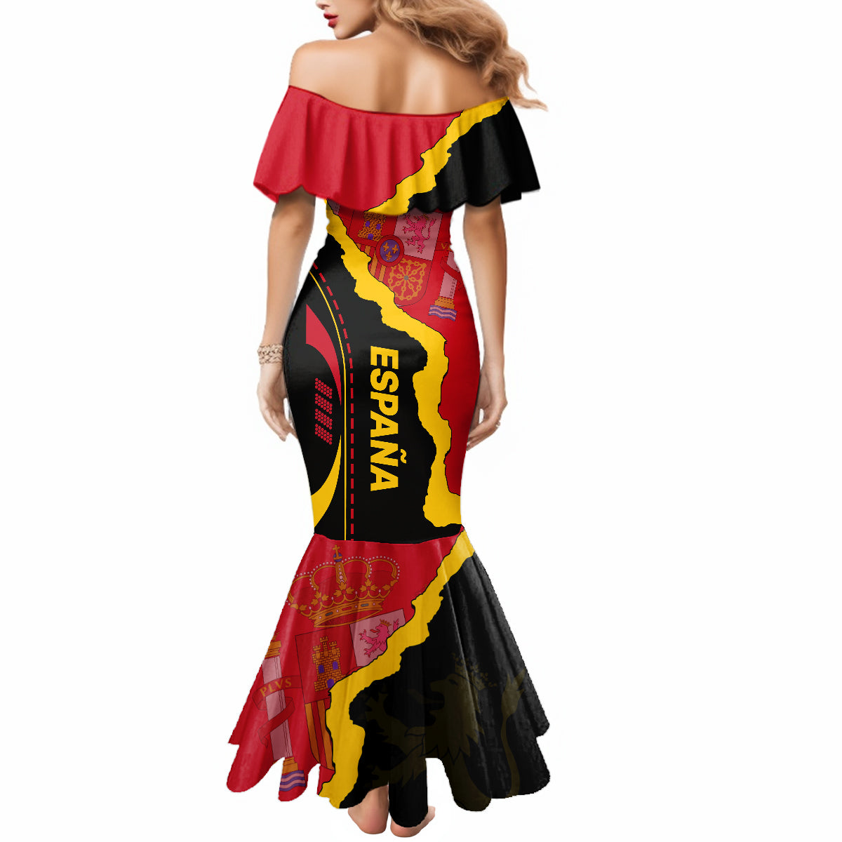 Spain Mermaid Dress La Rojita Football Go Champions - Wonder Print Shop