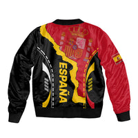 Spain Sleeve Zip Bomber Jacket La Rojita Football Go Champions - Wonder Print Shop