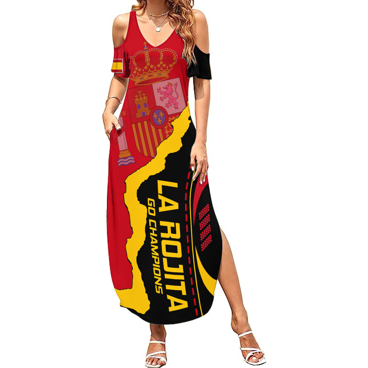 Spain Summer Maxi Dress La Rojita Football Go Champions - Wonder Print Shop