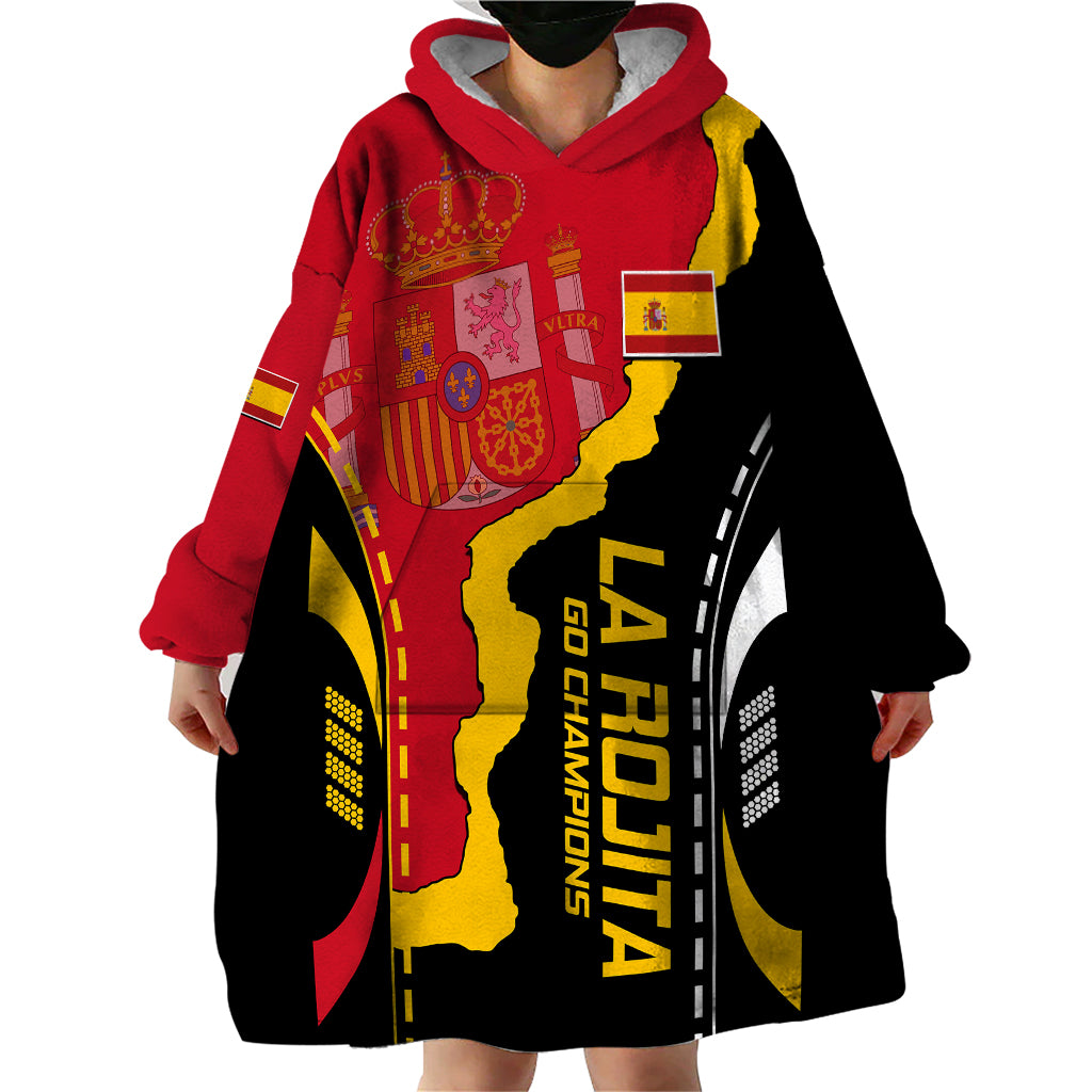 Spain Wearable Blanket Hoodie La Rojita Football Go Champions - Wonder Print Shop