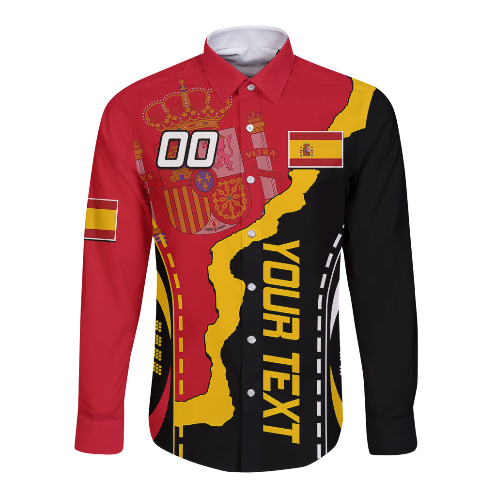 Custom Spain Long Sleeve Button Shirt La Rojita Football Go Champions - Wonder Print Shop