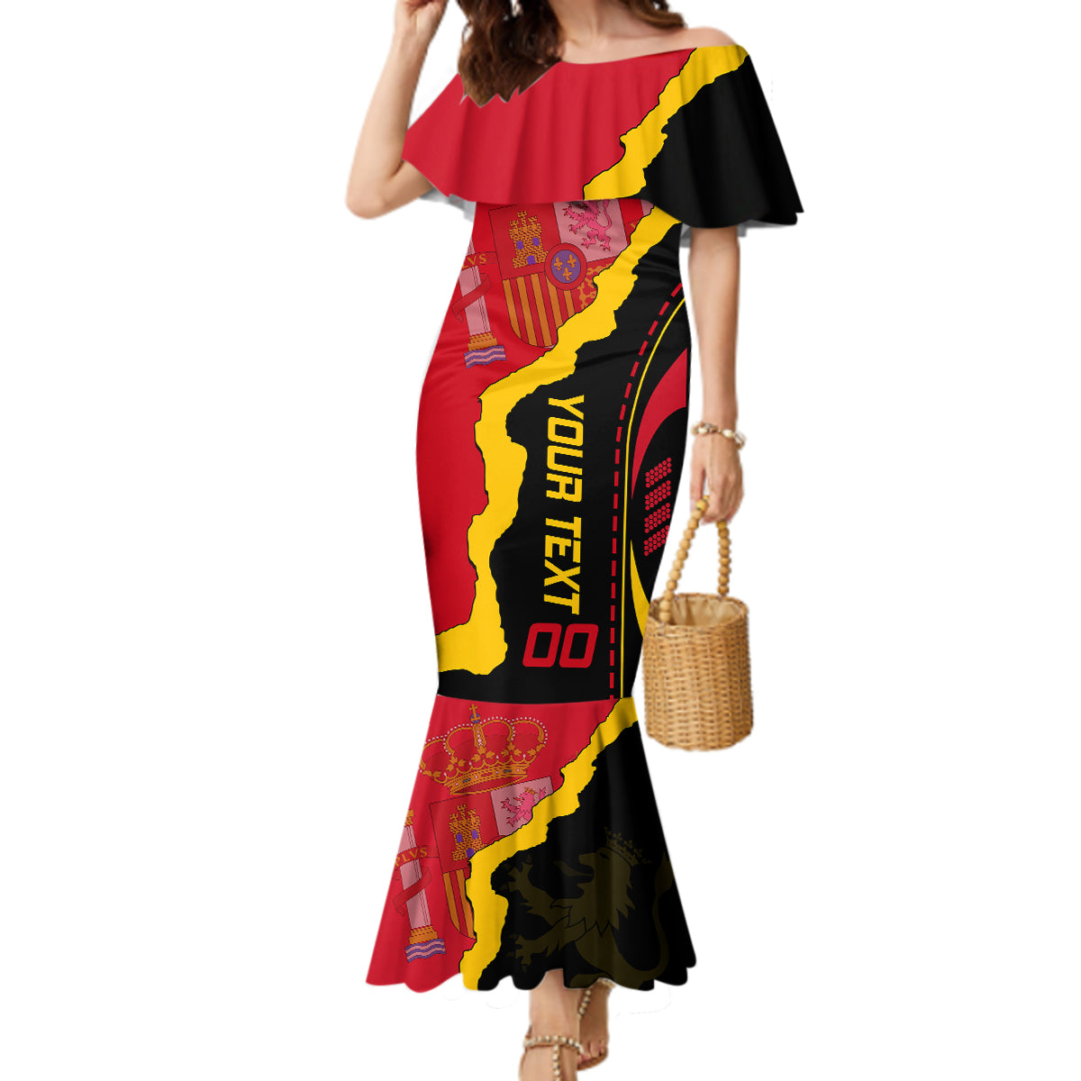Custom Spain Mermaid Dress La Rojita Football Go Champions - Wonder Print Shop