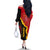 Custom Spain Off The Shoulder Long Sleeve Dress La Rojita Football Go Champions - Wonder Print Shop