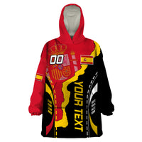 Custom Spain Wearable Blanket Hoodie La Rojita Football Go Champions - Wonder Print Shop
